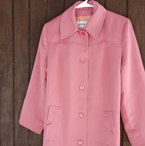 Vintage Grand Tier Trench Coat Dusty Rose - Picture 8 of 12